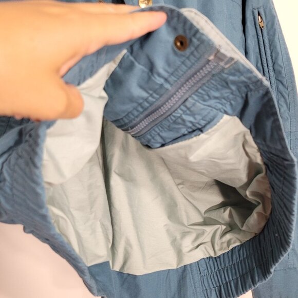 Club International Y2K Teal Blue Windbreaker Jacket Snap Zip Front Retro Small - Picture 7 of 12